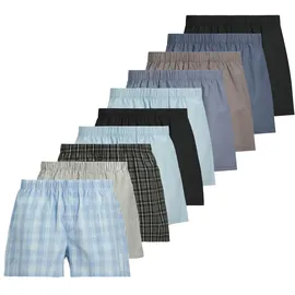 JACK & JONES JACMILANO WOVEN BOXERS 10 PACK Schwarz/Braun/Blau/Grau S