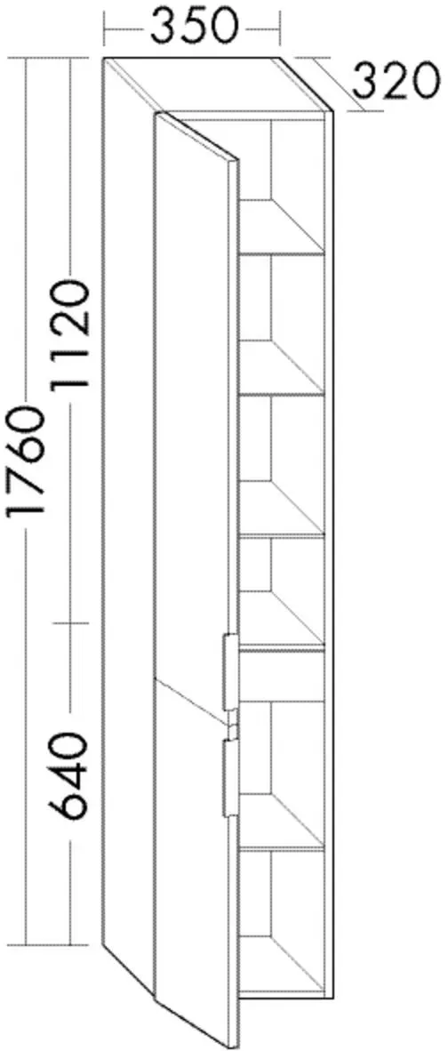 Burgbad Hochschr.Eqio 1760x350x320 Eiche Dekor Baumwolle, HSBA035LF7344 HSBA035LF7344