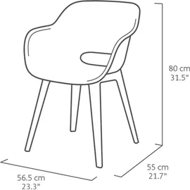 ALLIBERT Akola Gartenstuhl 55 x 57 x 80 cm graphitgrau 2 St.