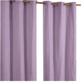 Homescapes Ösenvorhang, blickdicht 2er-Set, 117/137 cm