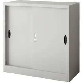 [en.casa] Rieti Aktenschrank 90 x 40 x 90 cm Hellgrau