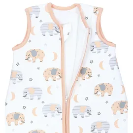 TupTam Baby Schlafsack 2.5 TOG – Warmer Winter Schlafsack Baby, OEKO-TEX, Ärmellos, Wattiert" Gr. 80, grau (elefant, mond), Schlafsäcke, L: 86cm, Obermaterial: 100% Baumwolle, Farbe: Elefant/Mond, Größe: 80-86 - 80-86