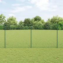 vidaXL Zaun mit Pfosten 1,4 x 10 m Grün/Stahl