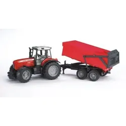 BRUDER 02045 Massey Ferguson 7480 mit Wannenkippanhänger