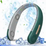 4000mAh Tragbar Nackenventilator 360° Hals Ventilator USB Halsventilator,Wiederaufladbare Ventilator Grün - Grün