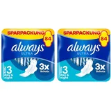 Always Ultra Binden Damen Gr. 3, Night, 84 Damenbinden mit Flügeln (3 x 28 Stück) Multipack, dünn und super saugfähig, schliesst Gerüche und Flüssigkeit sofort ein und Auslaufschutz (Packung mit 2)