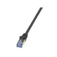 Logilink 7.5m Cat7 S/FTP Schwarz vergoldete Steckkontakte, Flammwidrig, mit Rastnasenschutz 1St.