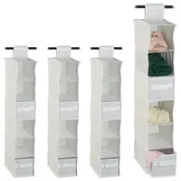 Relaxdays Hängeaufbewahrung 4 x Hängeregal Kleiderschrank weiß