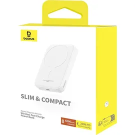 Baseus P10059002223-00, 6000 mAh, Wireless charging, 20 W White