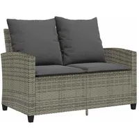 vidaXL Gartensofa 2-Sitzer Loungesofa grau