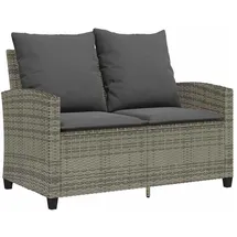 vidaXL Gartensofa 2-Sitzer Loungesofa grau
