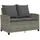 vidaXL Gartensofa 2-Sitzer Loungesofa grau