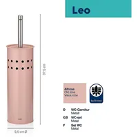 Kela Wc-Garnitur Leo Metall altrosa 37,5cm 9,5cmØ