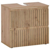 MID.YOU Waschbeckenunterschrank Eiche Artisan, Holzwerkstoff, 2 Schubladen, 60x57x36 cm,