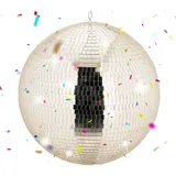 Relaxdays Discokugel 50 cm, Beige