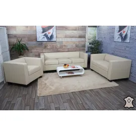 MCW 3-2-1 Couchgarnitur Lille ~ Leder, creme