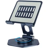 SOJUNER Tablet-Ständer für Schreibtisch, drehbarer iPad-Ständer mit 360° drehbarer Basis, Aluminium, faltbarer Desktop-Ständer, kompatibel mit allen Tablets wie iPad Pro 12.9, 11, 10.5, 9.7,