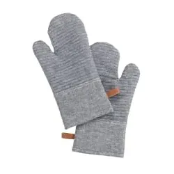 WENKO Topfhandschuhe Ada Stripes, Baumwolle/Silikon, grau 53003100 , 1 Paar