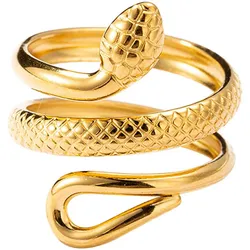 Fingerring FIRETTI "Schmuck Geschenk Damenring Schlange", gold (gelbgoldfarben), Fingerringe, Damen, 7,00 g, Edelstahl, Made in Germany