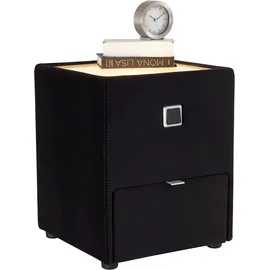 Jockenhöfer Nachtkonsole JOCKENHÖFER GRUPPE "Lancy", schwarz (schwarz 372, 06), B:42,5cm H:53cm T:45cm, Glas, Holzwerkstoff, Sideboards, Nachtkonsole, mit LED-Beleuchtung