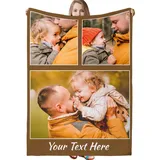 LPGYYU Personalisierte Decke, Fotodecke mit Eigenem Foto, Personalisiert Decke mit Foto, Kuscheldecke mit Foto, Decke Selbst Gestalten Foto, Personalisierte Geschenke fur Freundin, Mama, Papa