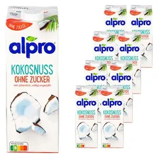 ALPRO Kokosnussdrink ohne Zucker, 1 Liter, 8er Pack