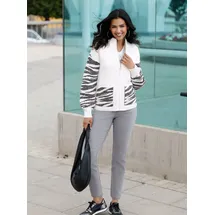 Classic Basics Strickjacke in Beige-Graphit-gemustert 40