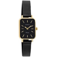 Oozoo Vintage Damen Uhr-Armbanduhr Metallmesharmband Eckig - Variante: schwarz/gold
