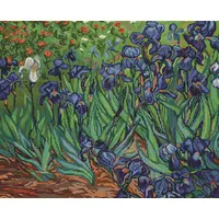 Luca-S Iris von Van Gogh Kreuzstichset, Baumwolle, Mehrfarbig, 42,5x34cm