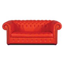 Casa Padrino Chesterfield Echtleder 3er Sofa Rot 200 x 90 x H. 78 cm - Luxus Wohnzimmermöbel