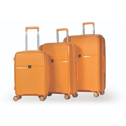 Hoffmanns Kofferset 3-tlg. Koffer-Set POLYPROPYLENE Modell: DAISY, leise Doppelrollen Teleskopgriff orange