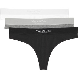 Marc O'Polo Essentials String, 3er-Pack, Logo-Bund, für Damen, Q529 GREY/ BLACK, M
