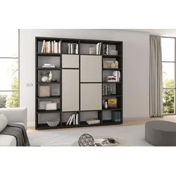 Standregal FIF MÖBEL "TOR510", braun (schwarzbraun, beige matt), Regale, Breite 227 cm