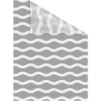 Lichtblick Fensterfolie Welle - grau Weiß B/L: ca. 100x100 cm (B x L)
