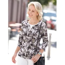 Classic Basics WITT WEIDEN 2-in-1-Shirt in sesam-schwarz-bedruckt | Gr.: 46