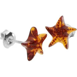 Paar Ohrstecker OSTSEE-SCHMUCK "Ostsee-Schmuck Ohrstecker Stern Ohrstecker Stern", weiß, Ohrringe, Damen, 10 x 10mm, Silber 925 (Sterlingsilber)