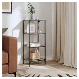 vidaXL Regal mit Glasböden, Bücherregal mit Stauraum, Standregal für Wohnzimmer Schlafzimmer, Wandregal Beistellregal, Schwarz Stahl