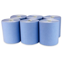 6x Handtuchrollen geeignet für Tork H1 blau 21 cm Papierrollen 2-lagig Gastro
