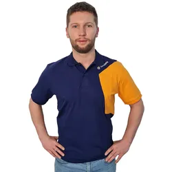 Premium Poloshirt Hexagon mit tuulzone Logo navy/orange - 19092tz - navy/orange