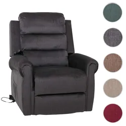 Fernsehsessel HWC-K63, Relaxsessel, Liegefunktion Aufstehhilfe Massage Heizfunktion, Stoff 220g/m¬≤ Chenille ~ dunkelgrau