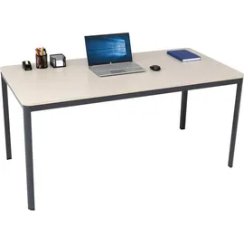 mades Schreibtisch Nova, 200x80x75 cm, Sandfarbe/anthrazit - Grau