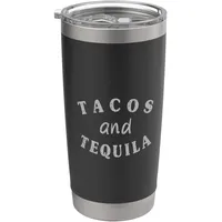 Tacos und Tequila Lustiges Tequila-Trinken, Party, Humor, Vintage-Stil Doppelwandiger Edelstahl-Thermobecher