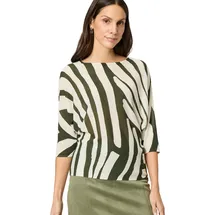 Zero Oversized-Strickpullover mit Print Patch khakicream, | 40
