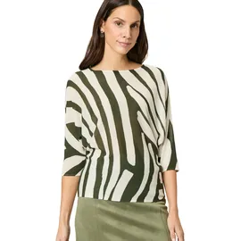 Zero Oversized-Strickpullover mit Print Patch khakicream, | 40