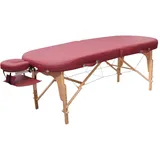Zen Basic Oval Massageliege klappbar & Mobile Massagetisch aus Holz, stabile Massagebett - Massagebank höhenverstelbar, Tattoo & Kosmetikliege - Behandlungsliege mit Kopfteil, Armstütze & Tasche