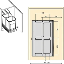 Emuca Recycle Inox 24 l Weiß