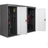MCW 3er-Fahrradgarage MCW-H66, Fahrradbox Gerätehaus Fahrradunterstand, erweiterbar abschließbar Metall anthrazit-hellgrau