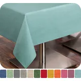 Beautex Tischdecke Leinenoptik wasserabweisend, fleckabweisend und pflegeleicht (1-tlg) blau Rund | 140 cm x 140 cm