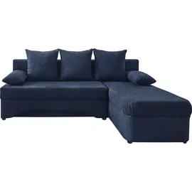 Jockenhöfer Eckcouch Mikrofaser L-Form 3-Sitzer Blau