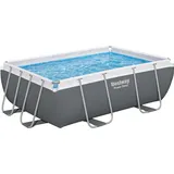 BESTWAY Power SteelTM Frame Pool Set mit Filterpumpe 282 x 196 x 84 cm, grau, eckig
